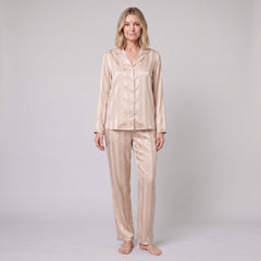 Luxe Satin Pyjama Set | Striped Design | Relaxed Fit
