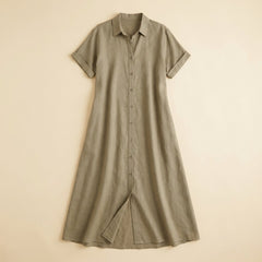 Mira | Maxi Dress Linen Blend, Short Sleeves, Perfect for Summer