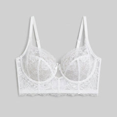 Mira Longline Bra | Lace, Supportive Tulle Lining