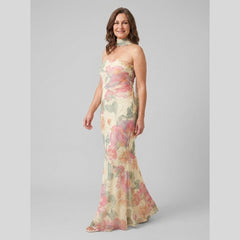 Mira | Maxi Dress Floral Print, Adjustable Straps for Wedding Guests and Summer Events