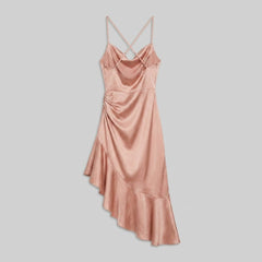Mira | Midi Dress Satin, Cowl Neck