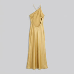 Mira | Satin Dress Open Back Maxi Wedding Guest Dress