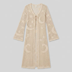 Mira Women's Duster | Lightweight Lace, Celestial Pattern