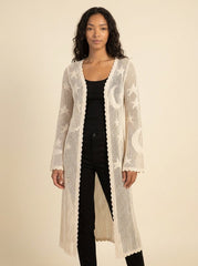 Mira Women's Duster | Lightweight Lace, Celestial Pattern