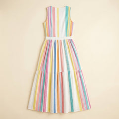 Mira | Maxi Dress Colorful Woven, Sleeveless Long Dress for Women
