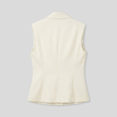 Nora | Women's Vest Asymmetrical Cut, Metallic Ruched Design