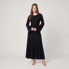 Nori Maxi Dress | Striped Knit with Elegant Bell Sleeves