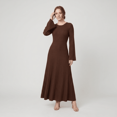 Nori Maxi Dress | Striped Knit with Elegant Bell Sleeves