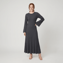 Nori Maxi Dress | Striped Knit with Elegant Bell Sleeves