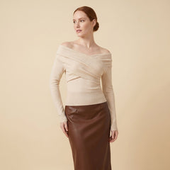 Olea | Women's Top Off Shoulder, Slim Fit Going Out Top