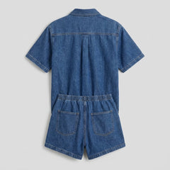 Olivia | Women's Set Organic Cotton Blend, Button-Down Top & Drawstring Shorts