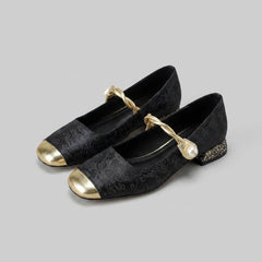 Pera Mary Jane Flats | Embroidered Satin, Comfortable Slip-On Design