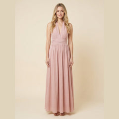 Phaedra | Maxi Dress Boho Cotton-Linen Halter Long Dress for Women