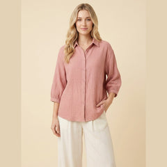 Pinky | Women's Shirt Oversized Cotton, Bracelet Sleeve