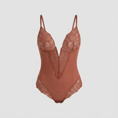 Poppy | Lace Bodysuit Deep-V Neck, Breathable Fabric, Tummy Control
