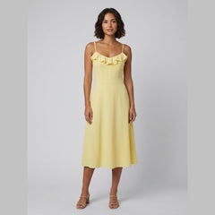 Raffi | Womens Dress Ruffle Trim, A-Line Midi Dress