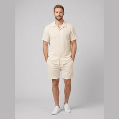 Relaxtic | Mens Shirt and Shorts Set Woven Material, Regular Fit