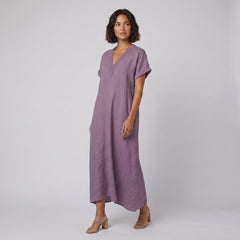 Riva Maxi Dress | Lace V-Neck, Cotton-Linen Blend