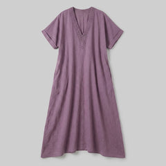 Riva Maxi Dress | Lace V-Neck, Cotton-Linen Blend