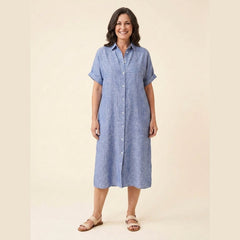 Rosa | Womens Dress Classic Linen, Relaxed Fit Midi Dress