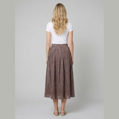 Rosa Midi Skirt | Pleated A-Line, Ramie-Lyocell Blend