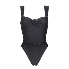 Rosa | One-Piece Swimsuit Tummy Control, Ruching & Sculptural Rosettes