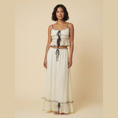 Romy | Summer Set Boho Crop Top & Maxi Skirt, Adjustable Fit