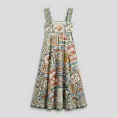 Sela | Womens Dress | Linen Blend, Unique Print Summer Maxi