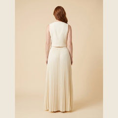 Sera | Matching Set Sleeveless Cropped Top & Pleated Maxi Skirt for Women