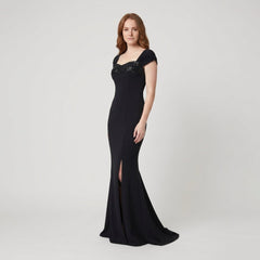 Sera | Mermaid Maxi Dress Sequin Trim, Sweetheart Neckline, Formal Wedding Guest Dress