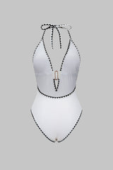 Heather | Neck Tie-Back One-Piece Swimsuit