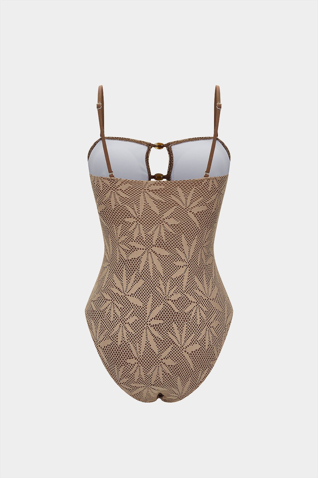Beaded Backless Slip One-Piece Swimsuit