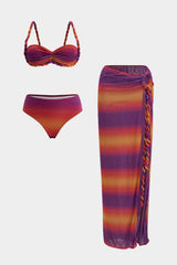 Mesh | Ombre Braided Three-Pieces Bikini Set