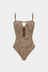 Beaded Backless Slip One-Piece Swimsuit