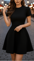 Isabelle | High Neck Belted Dress