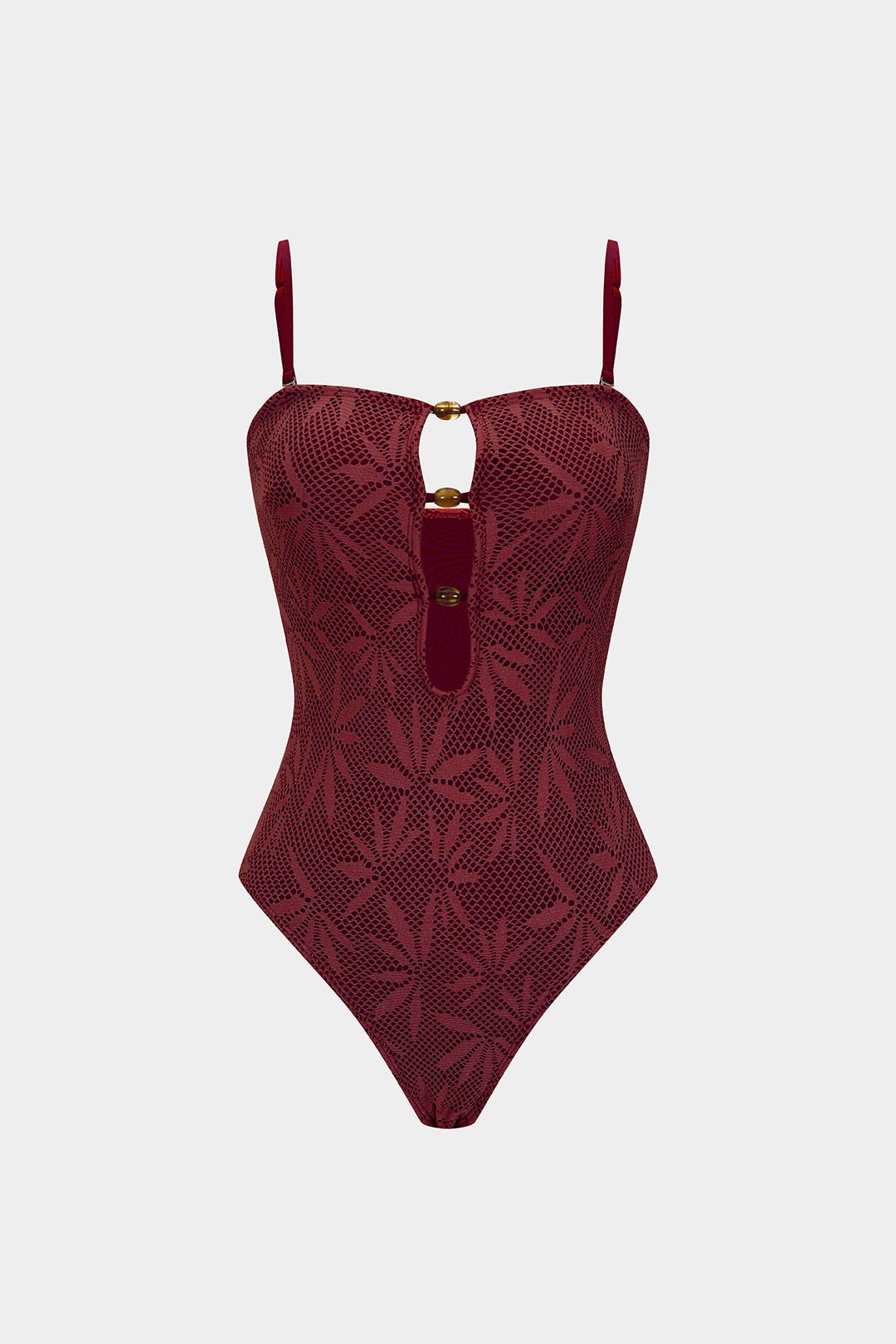 Beaded Backless Slip One-Piece Swimsuit