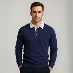 Maverick Long-Sleeve Polo Sweater | Soft, Breathable Fabric