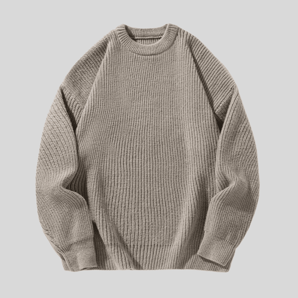 Rugged Men's Pullover | Soft Knit, Classic Ribbed Design