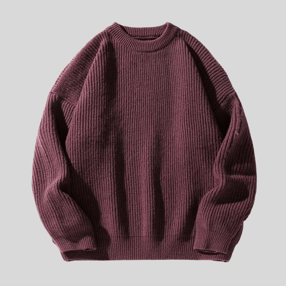 Rugged Men's Pullover | Soft Knit, Classic Ribbed Design
