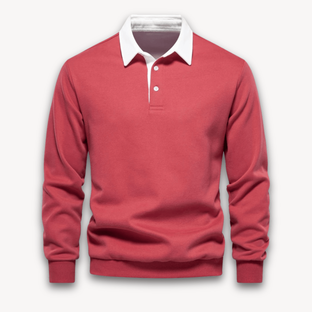 Maverick Long-Sleeve Polo Sweater | Soft, Breathable Fabric