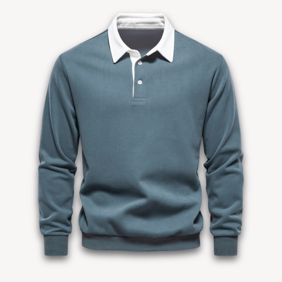 Maverick Long-Sleeve Polo Sweater | Soft, Breathable Fabric