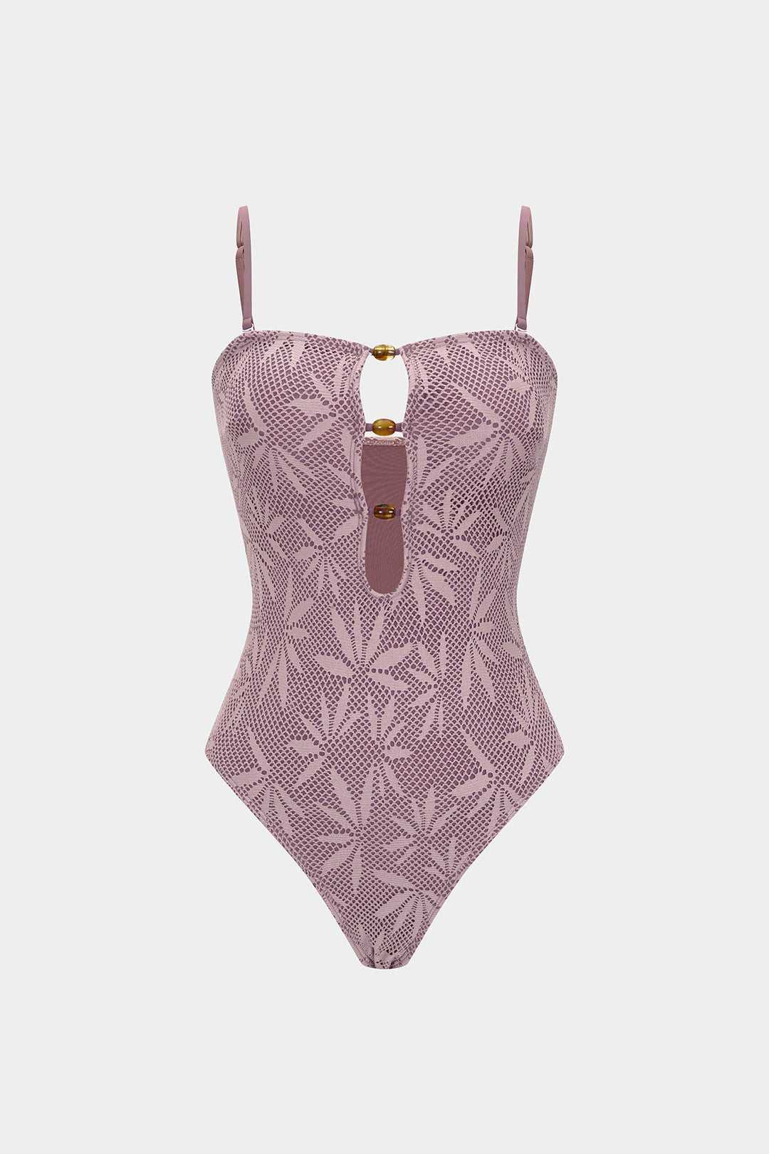 Beaded Backless Slip One-Piece Swimsuit