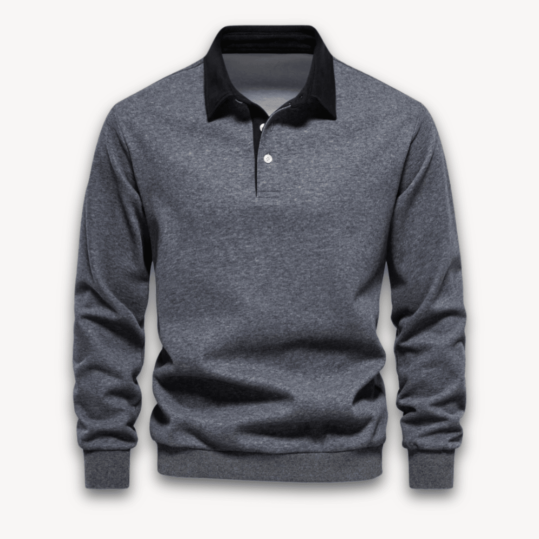 Maverick Long-Sleeve Polo Sweater | Soft, Breathable Fabric