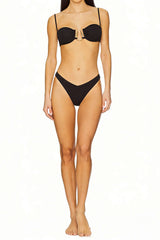 Chiffon | Metallic Decor High-Waisted Bikini Set
