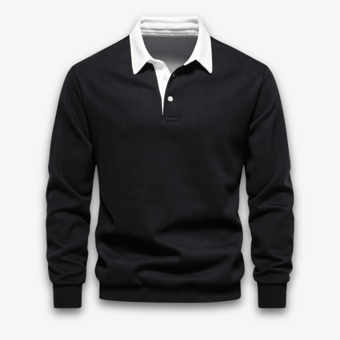 Maverick Long-Sleeve Polo Sweater | Soft, Breathable Fabric