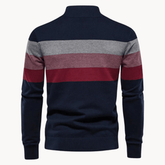 Quest Quarter-Zip Sweater | Striped Cotton Blend, Relaxed Fit