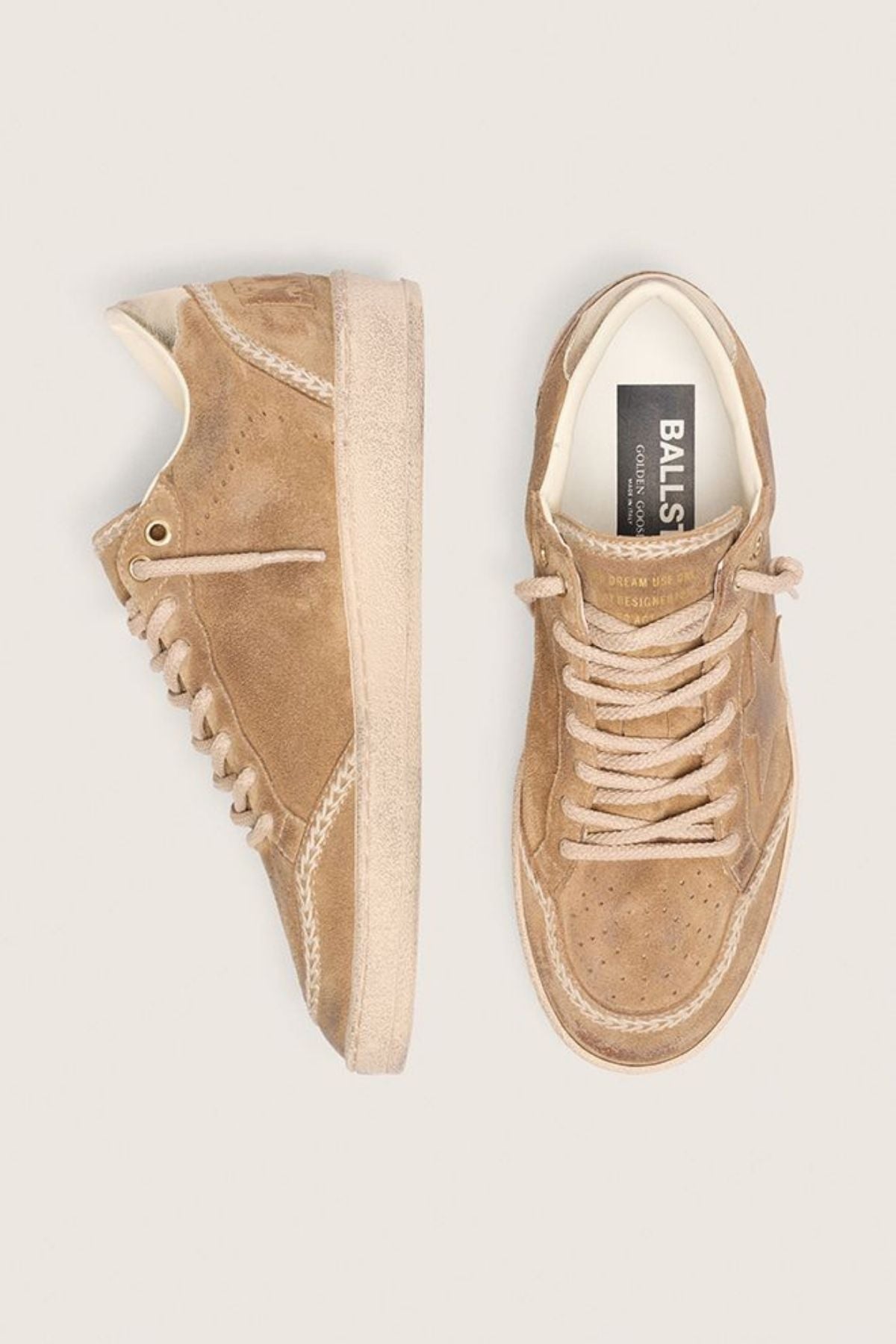 Gavino Ball Star Sneakers | Tobacco Suede, Wedge Heel