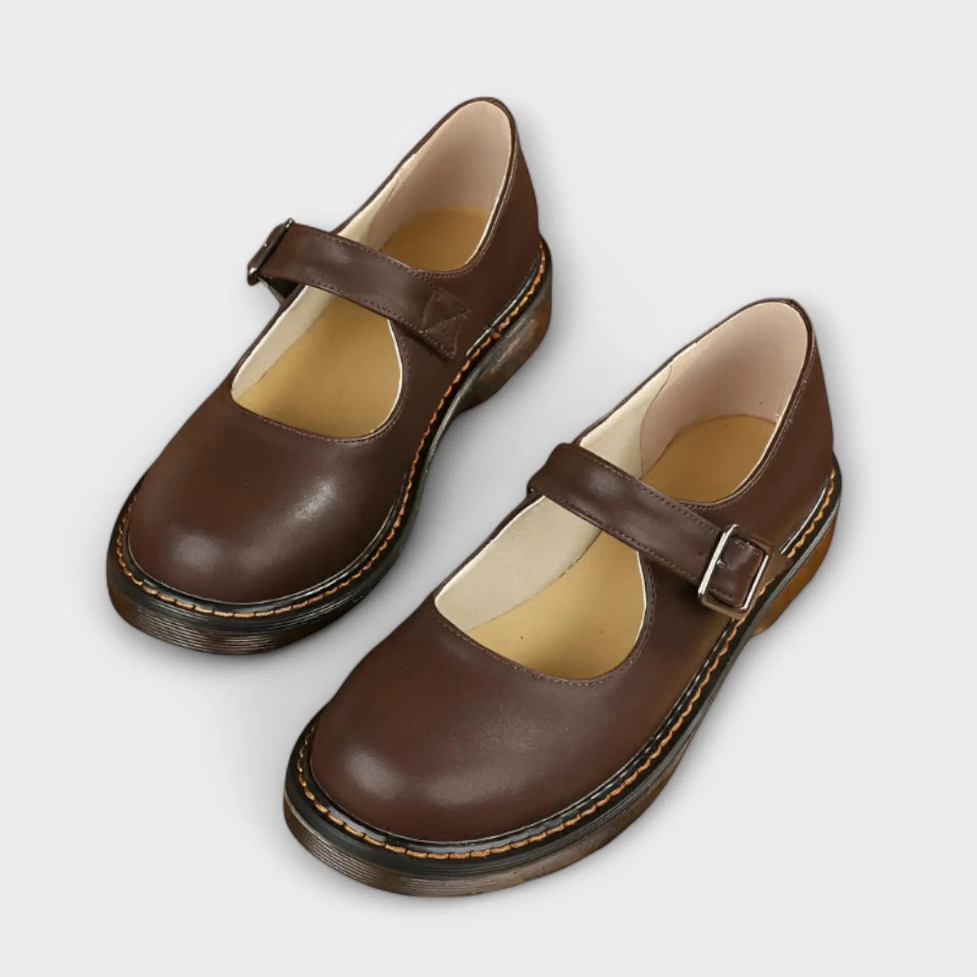 Maya Black Flats | Adjustable Buckle, Comfortable Synthetic Leather