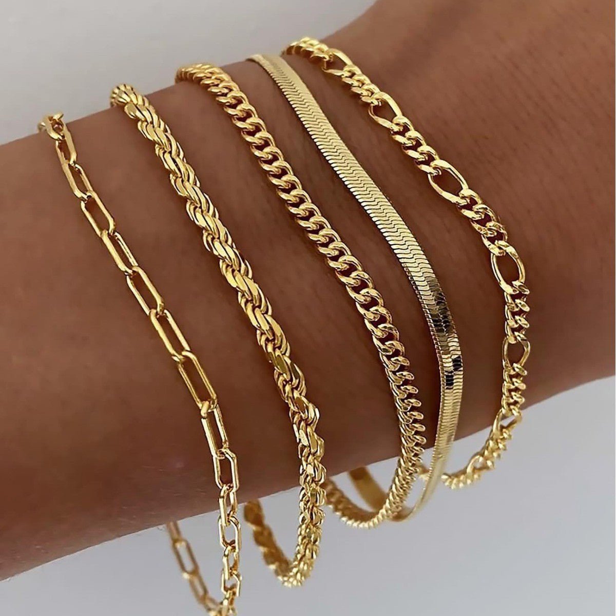 Elysian Bracelet Set | Gold-Plated Elegance, Adjustable Design