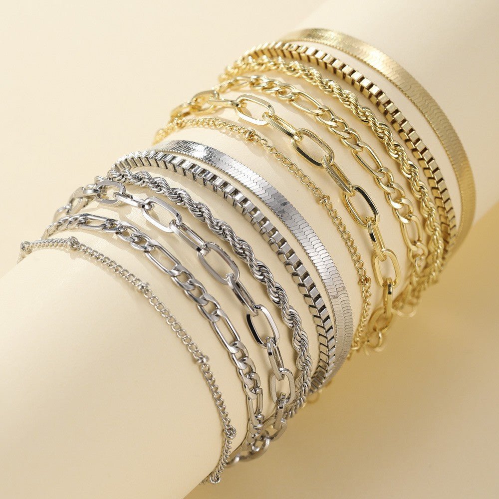 Elysian Bracelet Set | Gold-Plated Elegance, Adjustable Design